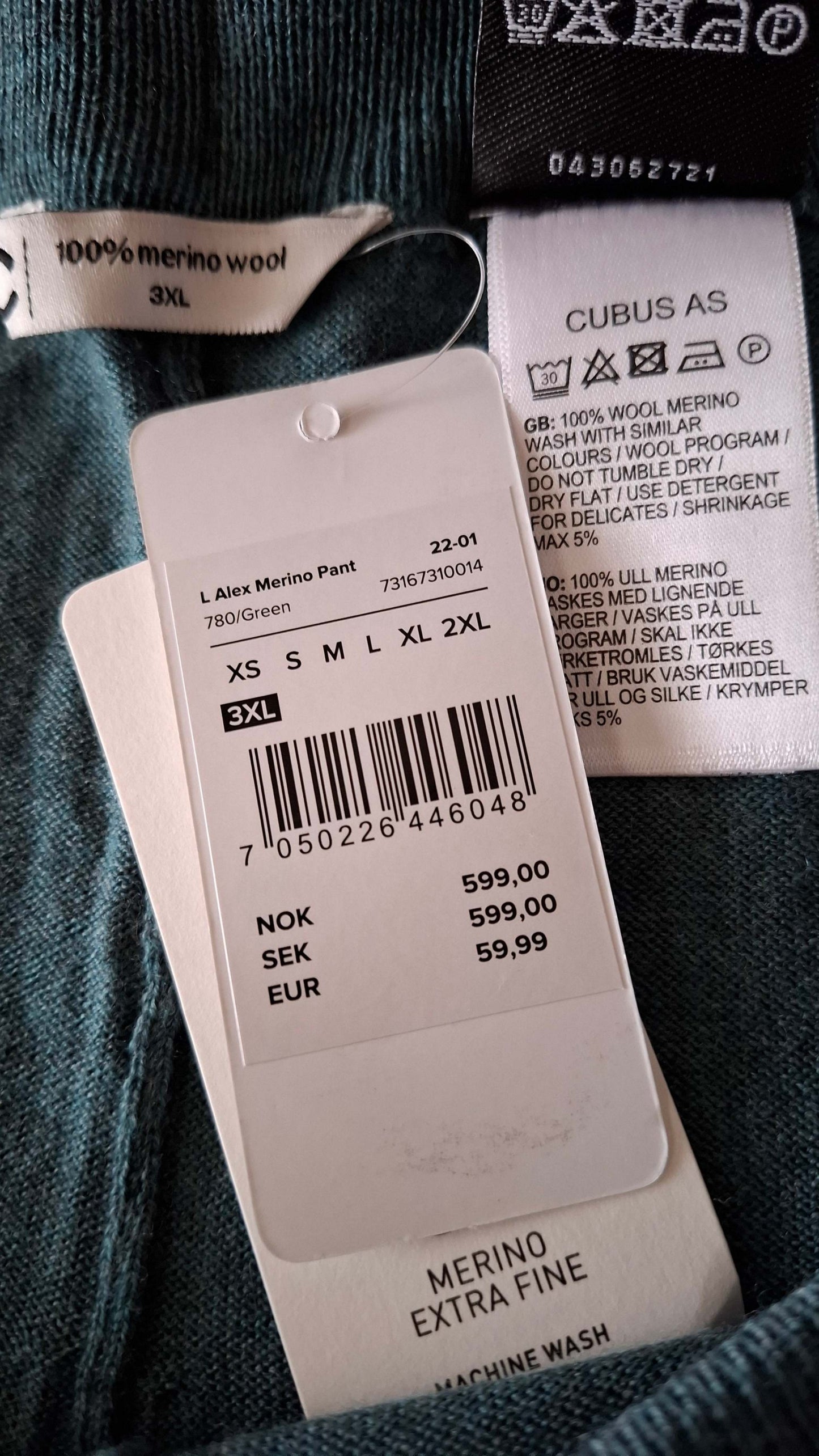 Cubus merino wool trouser size 3xl