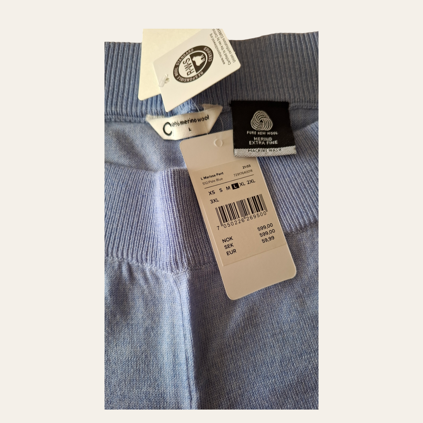Cubus merino wool trouser size