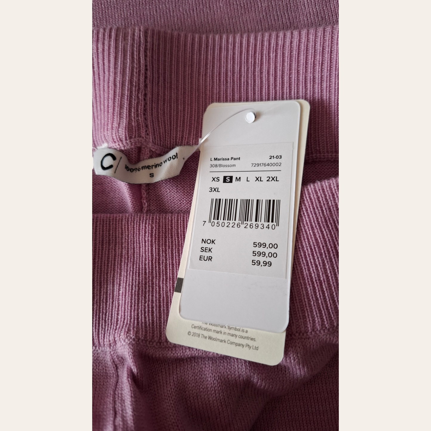 Cubus merino wool trouser size Small