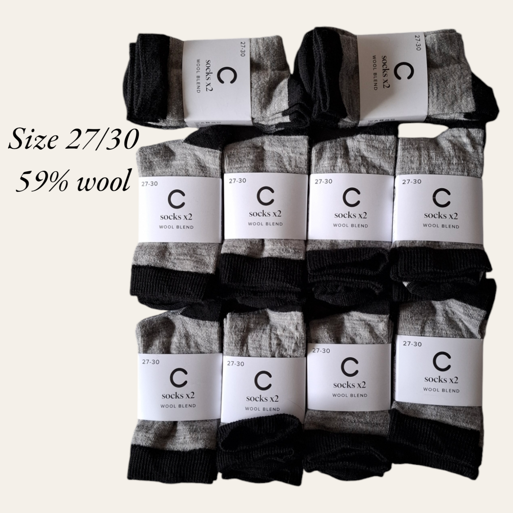 Wool socks size 27/30