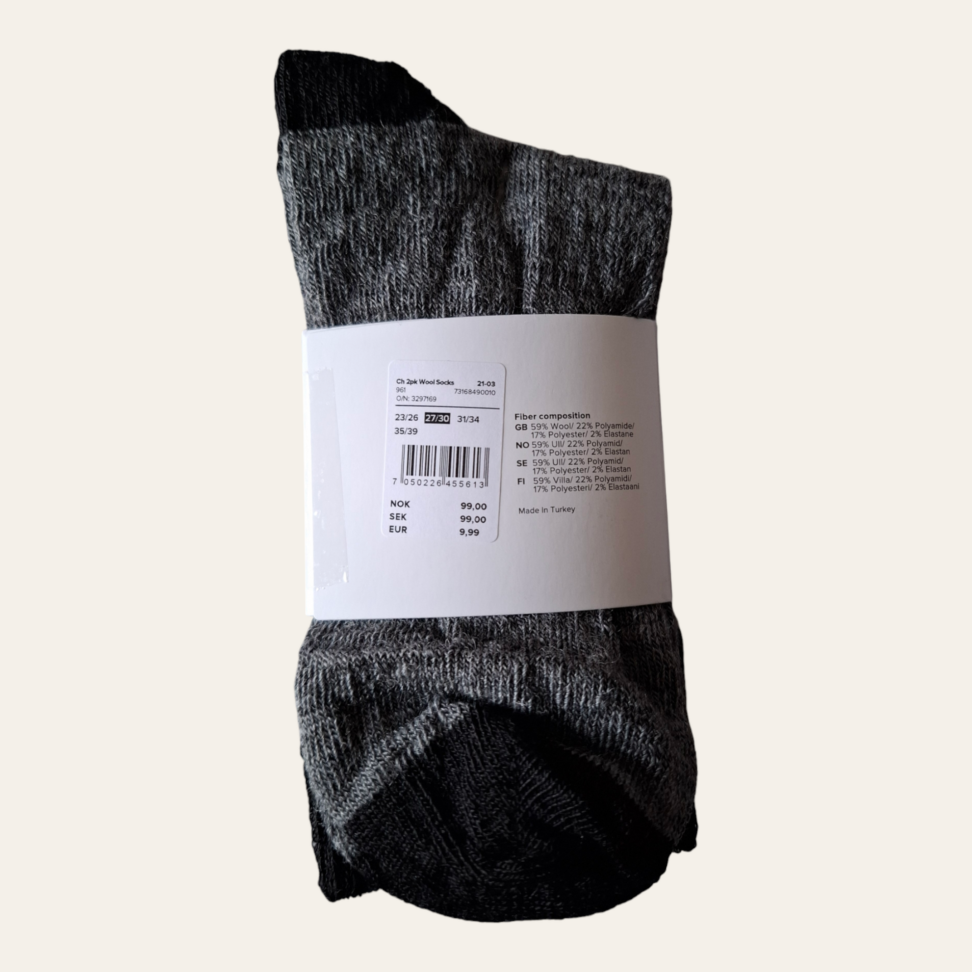 Wool socks size 27/30