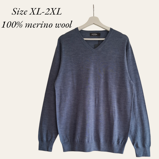 -neck merino wool shirt size XL-2XL